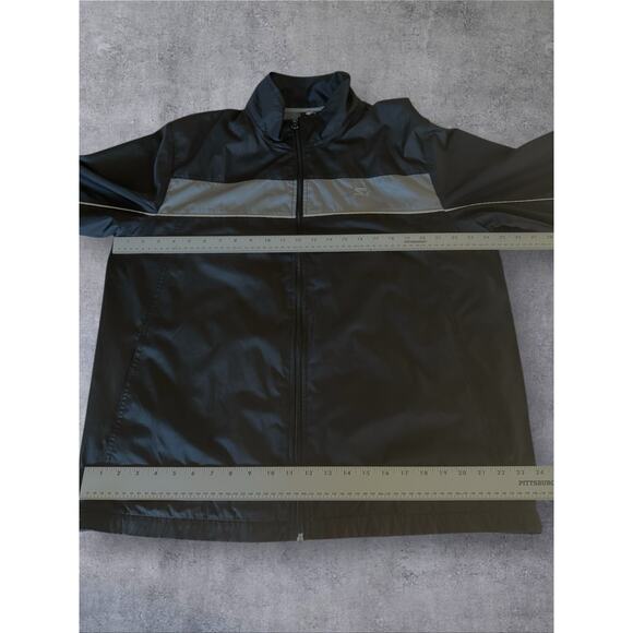 Vtg Starter Windbreaker Track Jacket Men’s Large Black Gray Lightweight Y2K - Picture 8 of 11